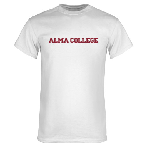 White T Shirt-Alma College Wordmark