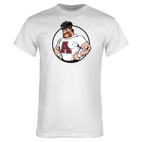 White T Shirt-Alma College Mascot Head