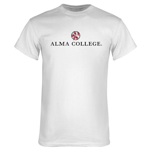 White T Shirt-Alma College Institutional Wordmark