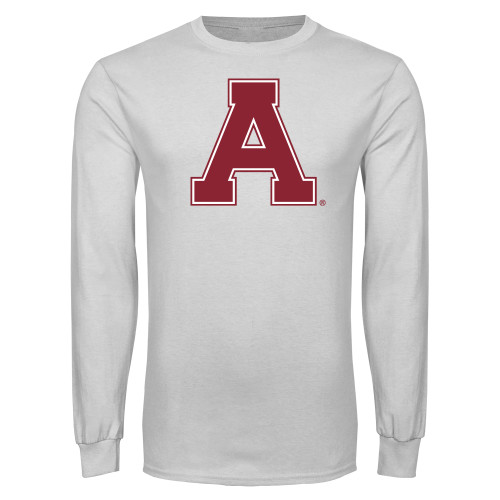 White Long Sleeve T Shirt-Alma College Athletic A