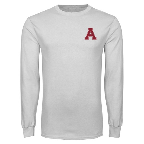 White Long Sleeve T Shirt-Alma College Athletic A