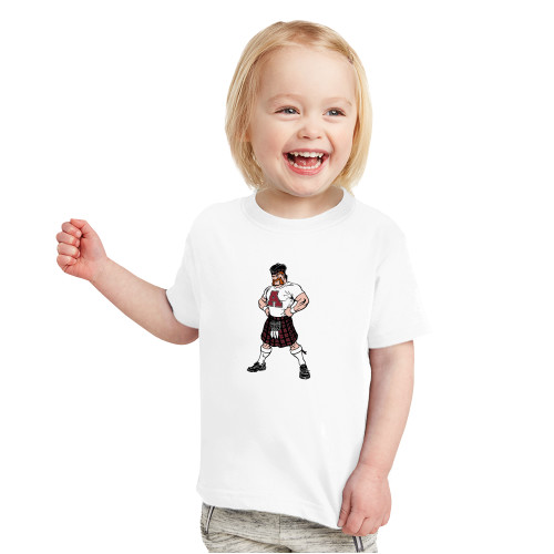 Toddler White T Shirt-Alma College Full Mascot