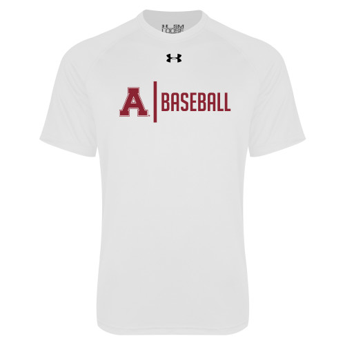 Under Armour White Tech Tee-Alma College Baseball
