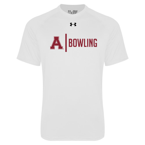 Under Armour White Tech Tee-Alma College Bowling