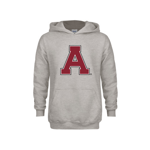 Youth Grey Fleece Hood-Alma College Athletic A