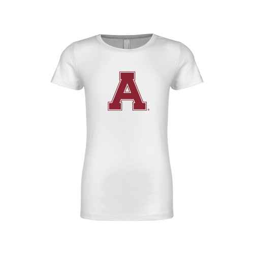 Next Level Girls White Fashion Fit T Shirt-Alma College Athletic A