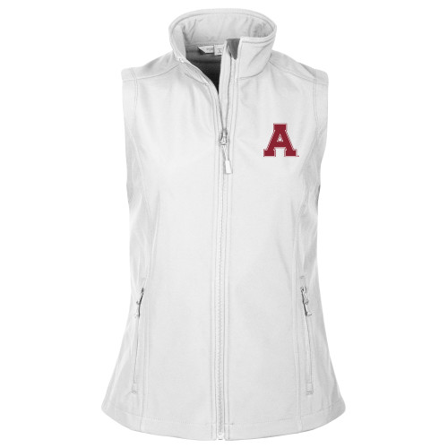 Womens White Core Softshell Vest-Alma College Athletic A
