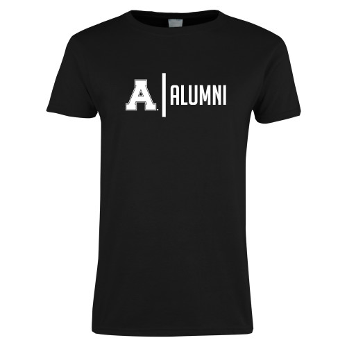Womens Black Short Sleeve Tee-Alma College Alumni