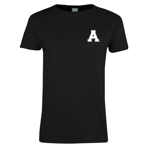 Womens Black Short Sleeve Tee-Alma College Athletic A