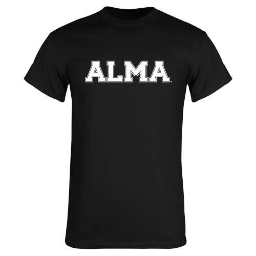 Black T Shirt-Alma College Alma Wordmark