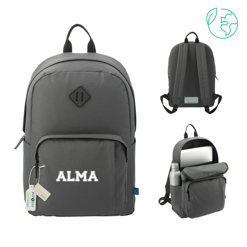 Repreve Ocean Charcoal Everyday Computer Backpack-Alma College Alma Wordmark