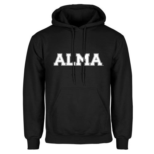 Black Fleece Hoodie-Alma College Alma Wordmark