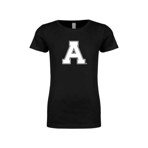 Next Level Girls Black Fashion Fit T Shirt-Alma College Athletic A