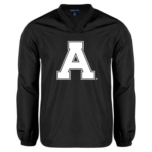 Black V Neck Raglan Windshirt-Alma College Athletic A