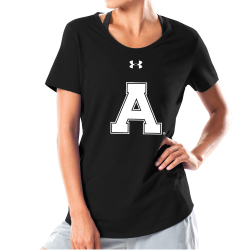 Under Armour Womens Black Charged Cotton Tee-Alma College Athletic A