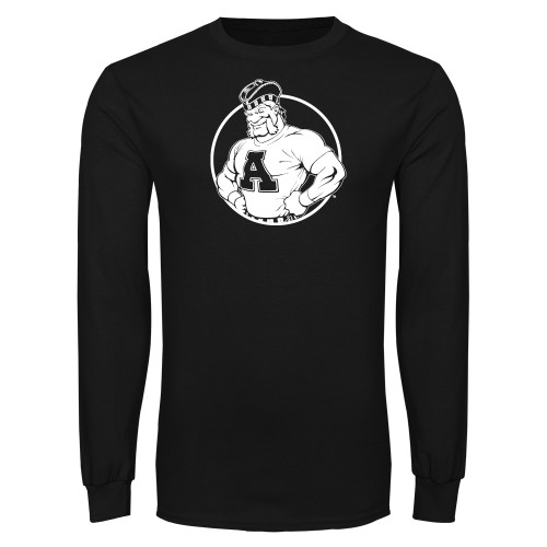 Black Long Sleeve T Shirt-Alma College Mascot Head