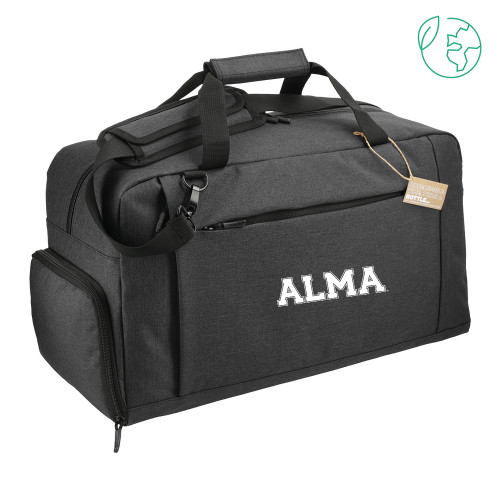 Aft Recycled PET 21 Inch Charcoal Duffel-Alma College Alma Wordmark