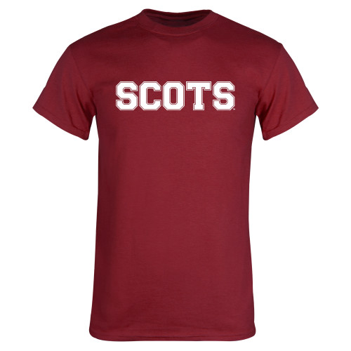 Cardinal T Shirt-Alma College Scots Wordmark