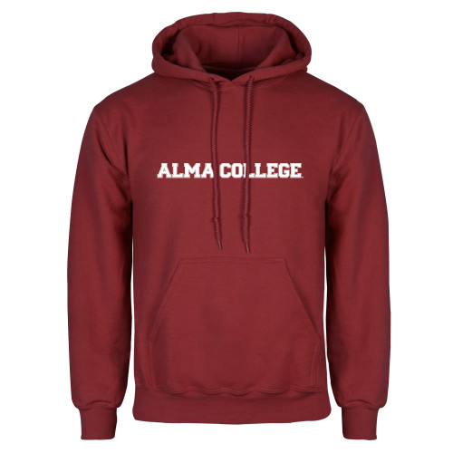 Cardinal Fleece Hoodie-Alma College Wordmark
