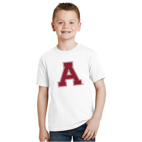 Youth White T Shirt-Alma College Athletic A