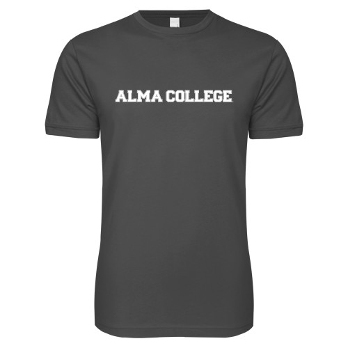 Next Level Charcoal SoftStyle T Shirt-Alma College Wordmark