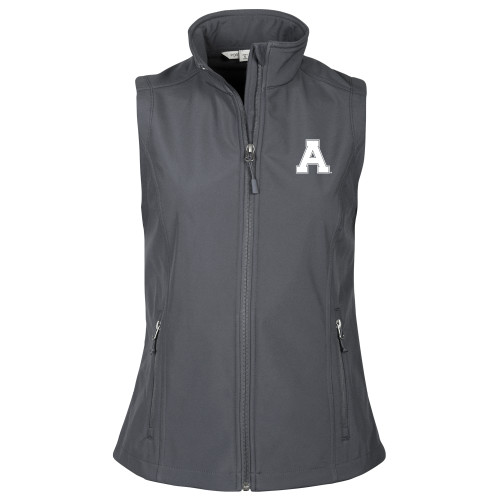 Womens Charcoal Core Softshell Vest-Alma College Athletic A