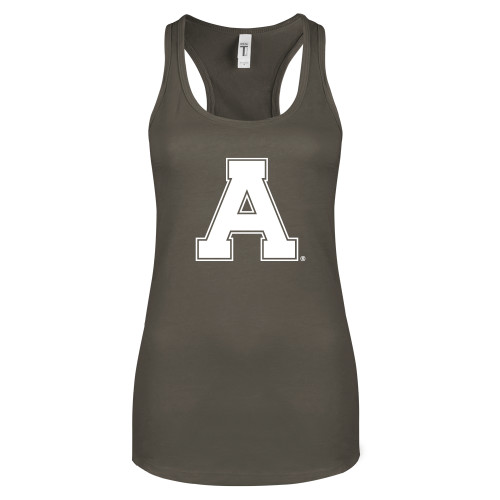 Next Level Womens Charcoal Racerback Tank-Alma College Athletic A