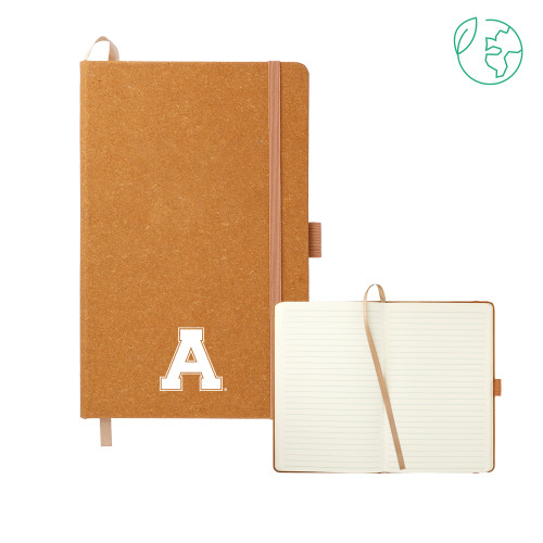 5.5 x 8.5 Natural FSC Mix Recycled Leather Bound Journal-Alma College Athletic A