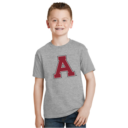 Youth Grey T Shirt-Alma College Athletic A