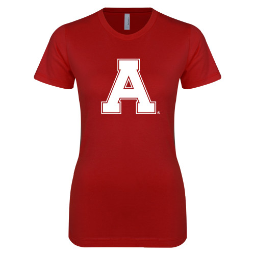 Next Level Womens Cardinal Boyfriend Tee-Alma College Athletic A