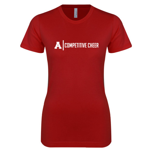 Next Level Womens Cardinal Boyfriend Tee-Alma College Competitive Cheer