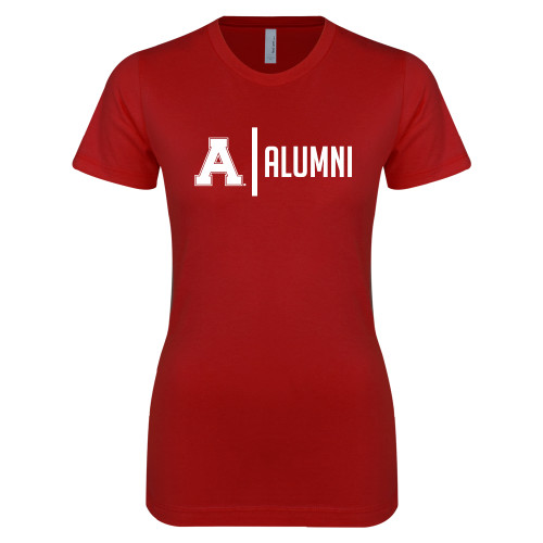 Next Level Womens Cardinal Boyfriend Tee-Alma College Alumni