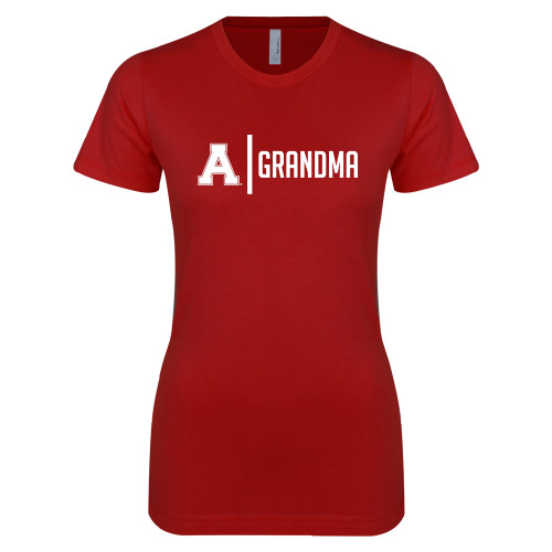 Next Level Womens Cardinal Boyfriend Tee-Alma College Grandma