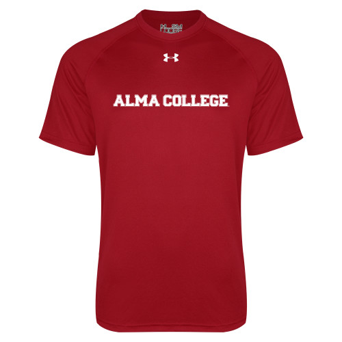 Under Armour Cardinal Tech Tee-Alma College Wordmark