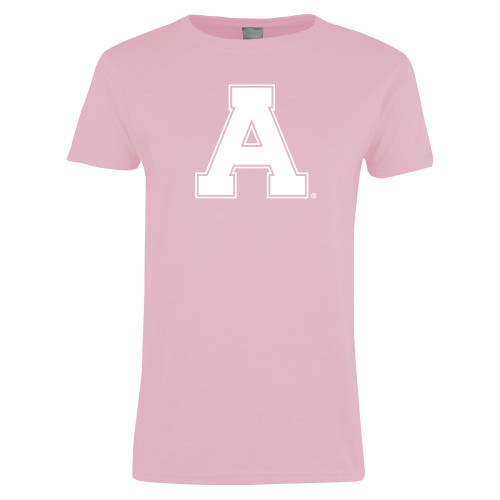 Womens Pink Short Sleeve Tee-Alma College Athletic A