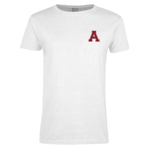 Womens White Short Sleeve Tee-Alma College Athletic A