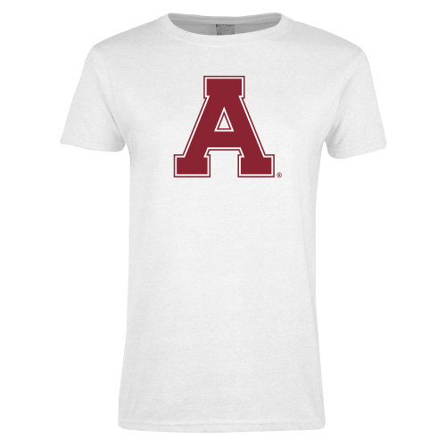 Womens White Short Sleeve Tee-Alma College Athletic A