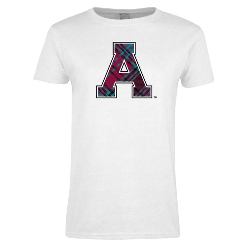 Womens White Short Sleeve Tee-Alma College Athletic A