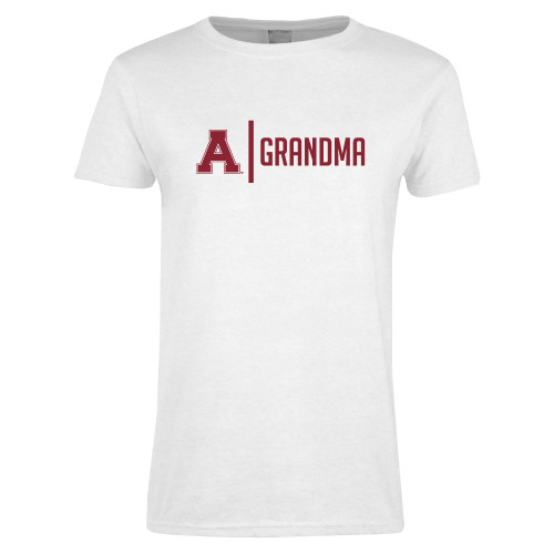 Womens White Short Sleeve Tee-Alma College Grandma