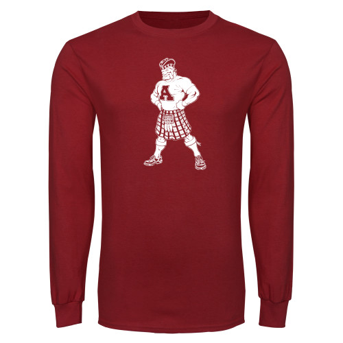 Cardinal Long Sleeve T Shirt-Alma College Full Mascot
