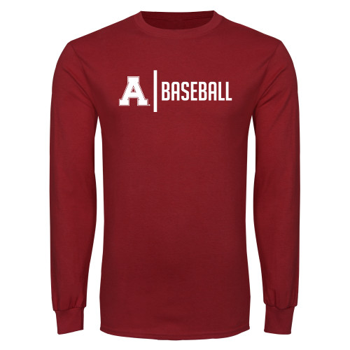 Cardinal Long Sleeve T Shirt-Alma College Baseball