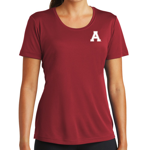 Womens Cardinal Performance Short Sleeve Tee-Alma College Athletic A