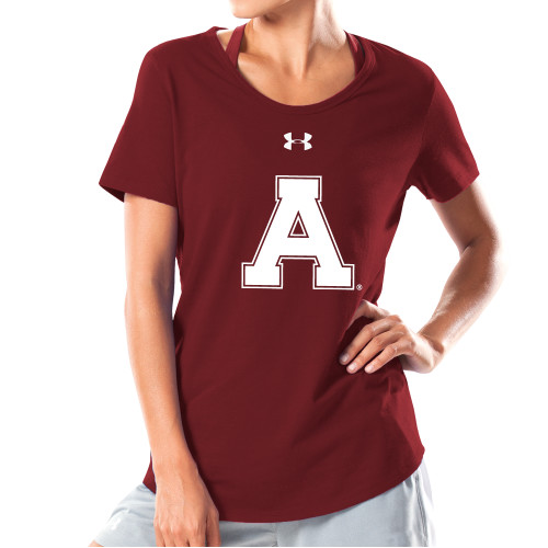 Under Armour Womens Cardinal Charged Cotton Tee-Alma College Athletic A