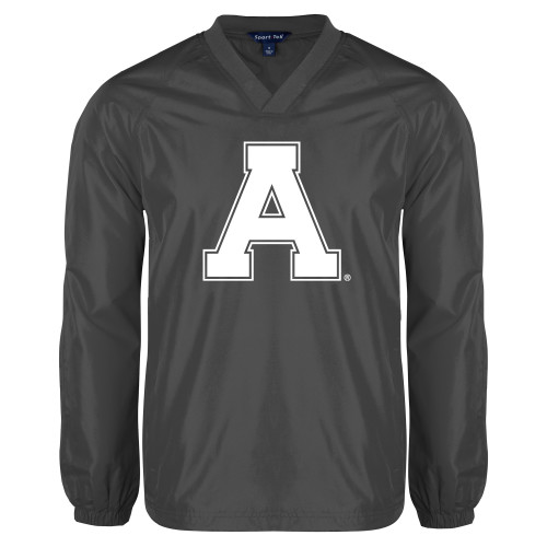 Charcoal V Neck Raglan Windshirt-Alma College Athletic A
