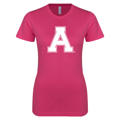Next Level Womens Fuchsia Boyfriend Tee-Alma College Athletic A