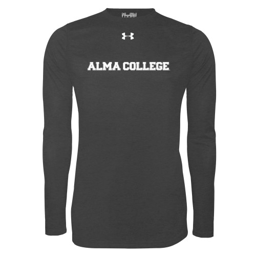 Under Armour Carbon Heather Long Sleeve Tech Tee-Alma College Wordmark