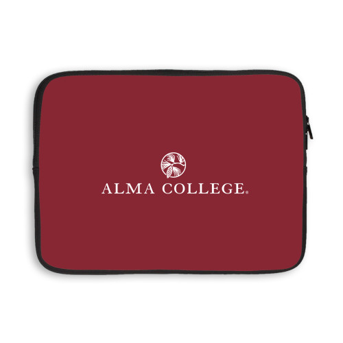 13 inch Neoprene Laptop Sleeve-Alma College Institutional Wordmark