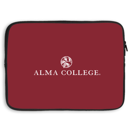 15 inch Neoprene Laptop Sleeve-Alma College Institutional Wordmark