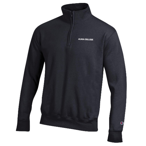 Champion Black Fleece 1/4 Zip-Alma College Wordmark