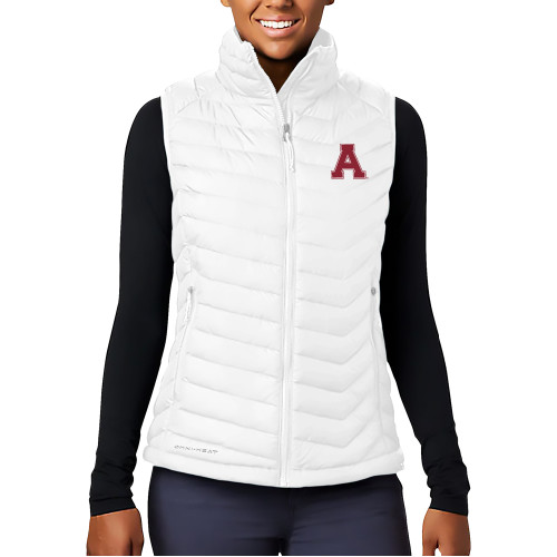 Columbia Womens White Powder Lite Vest-Alma College Athletic A